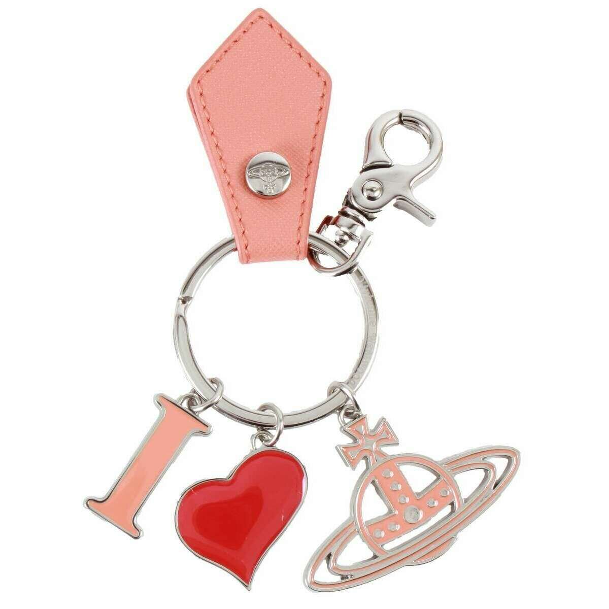 Vivienne Westwood Saffiano I Love Orb Keyring - Orange