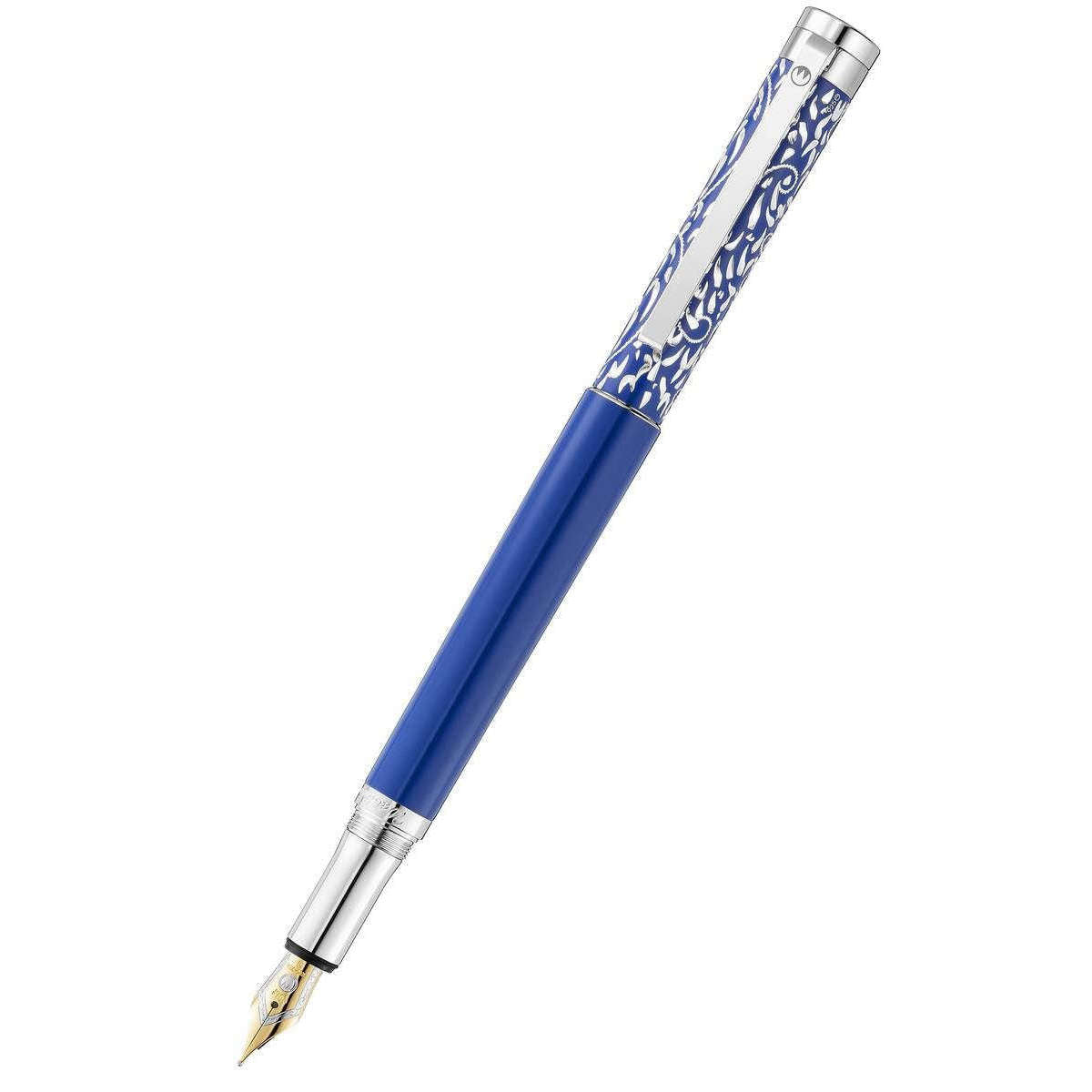 Waldmann Pens Xetra Vienna Special Edition 18ct Gold Nib Fountain Pen - Blue/Silver