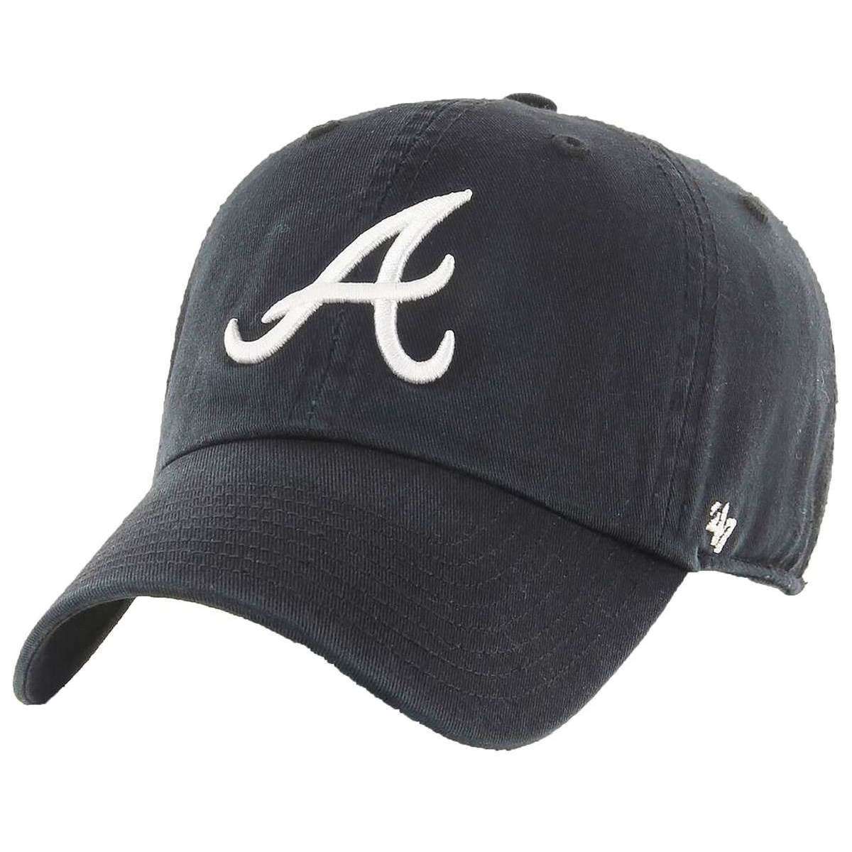 47 Brand Clean Up MLB Atlanta Braves Cap - Black/White