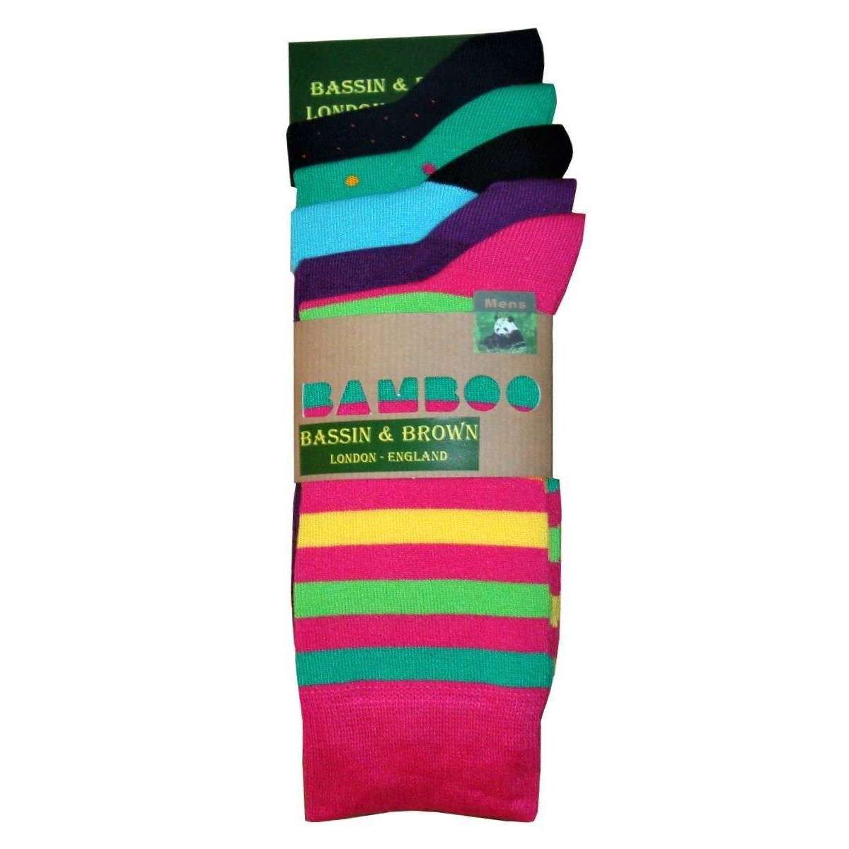 Bassin and Brown 5 Pack Assorted Bamboo Socks - Multi-colour