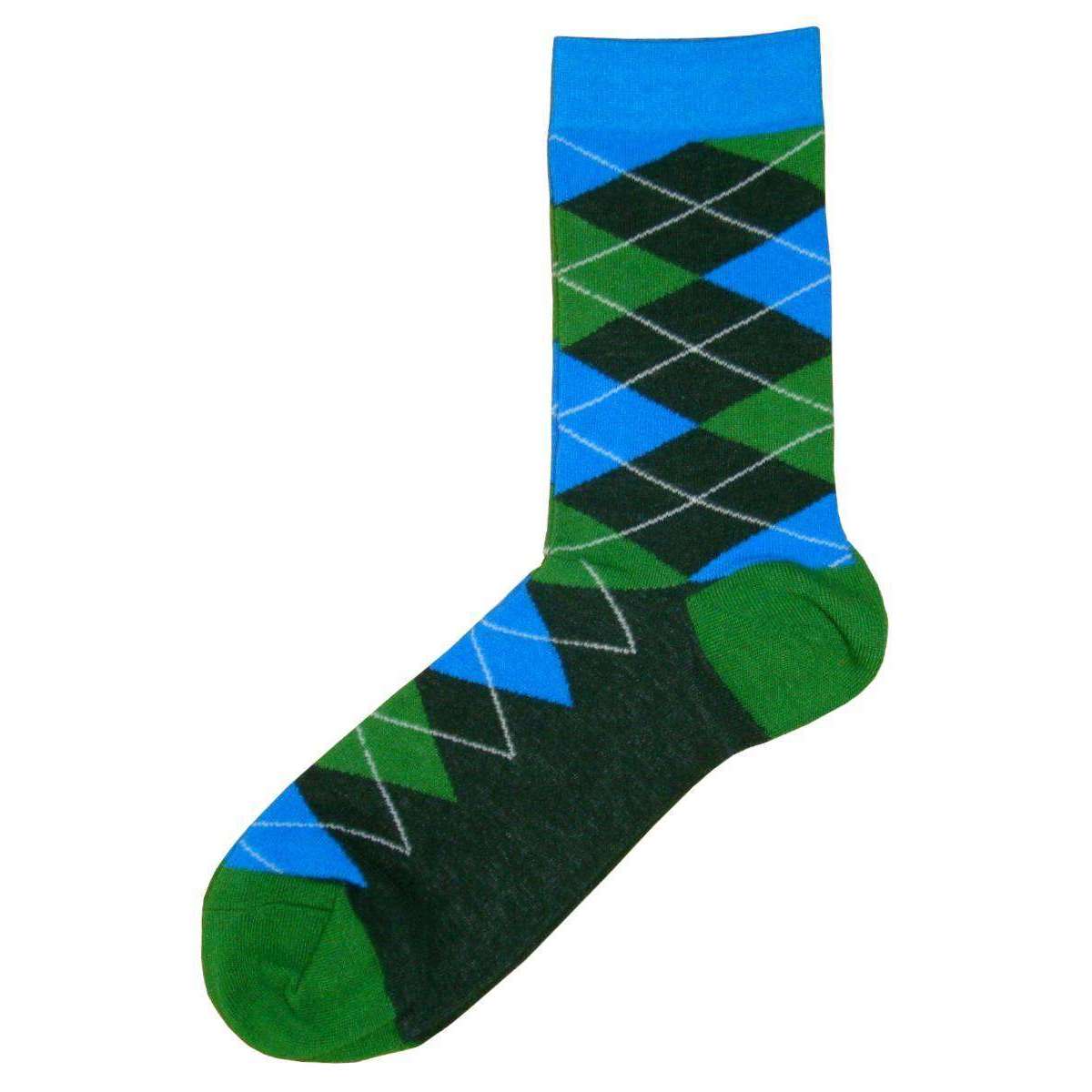 Bassin and Brown Argyle Socks - Green/Blue