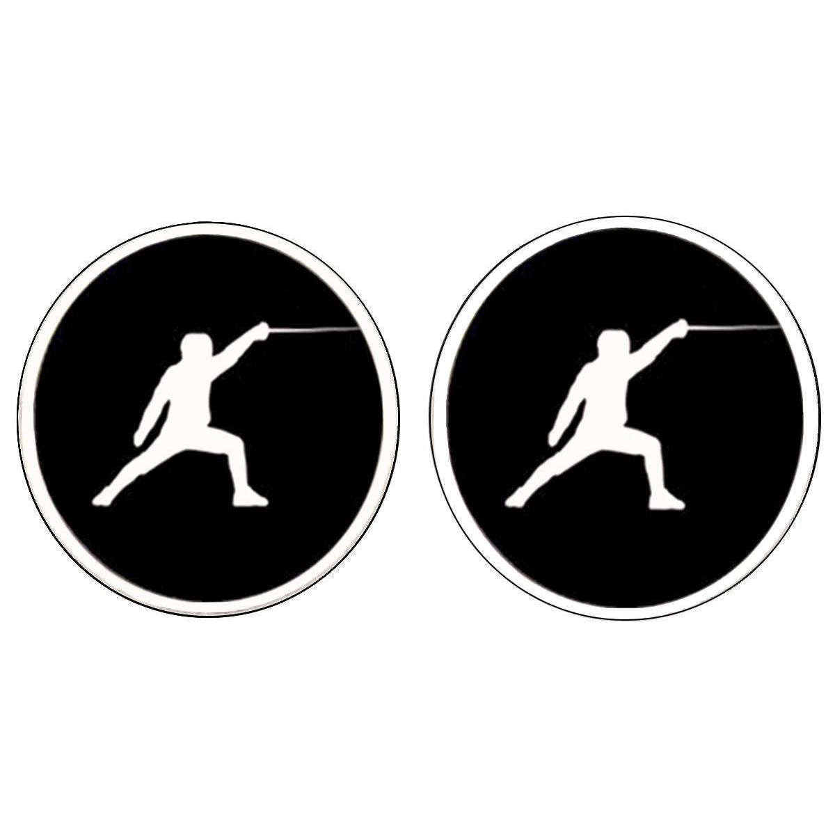 Bassin and Brown Fencing Cufflinks - Black/White