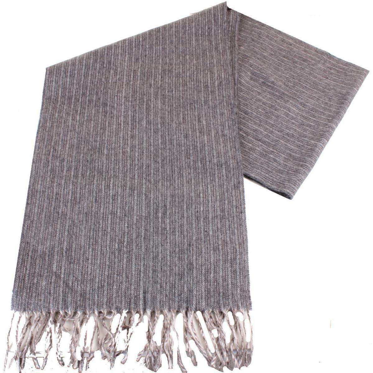 Bassin and Brown Maldini Striped Wool Scarf - Brown/Beige