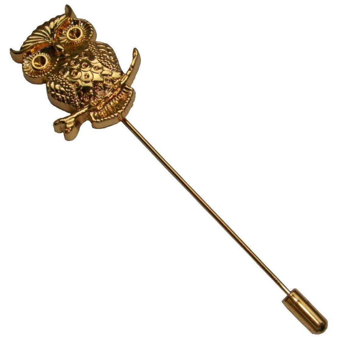 Bassin and Brown Owl Lapel Pin - Gold