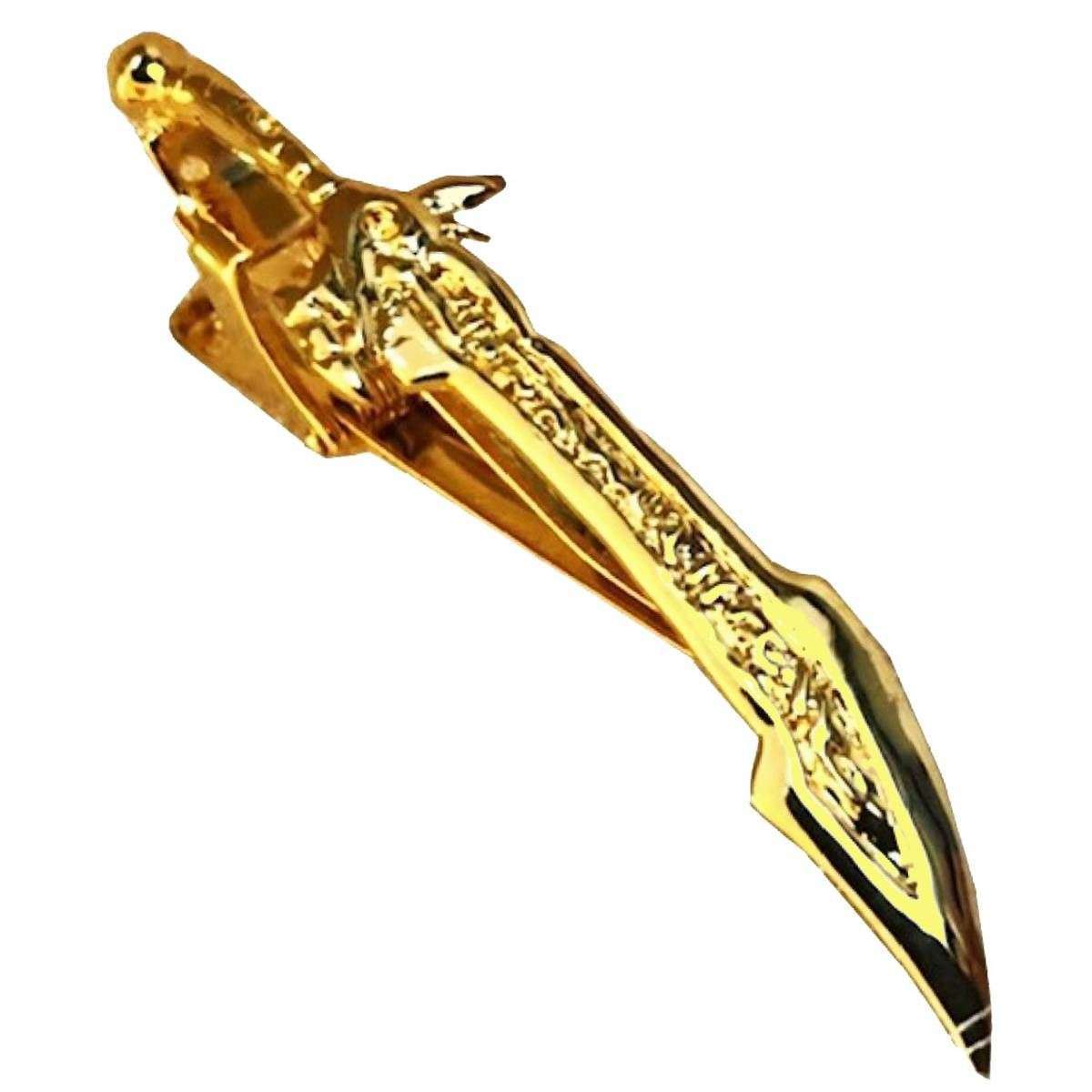 Bassin and Brown Sabre Sword Bar Tie Clip - Gold