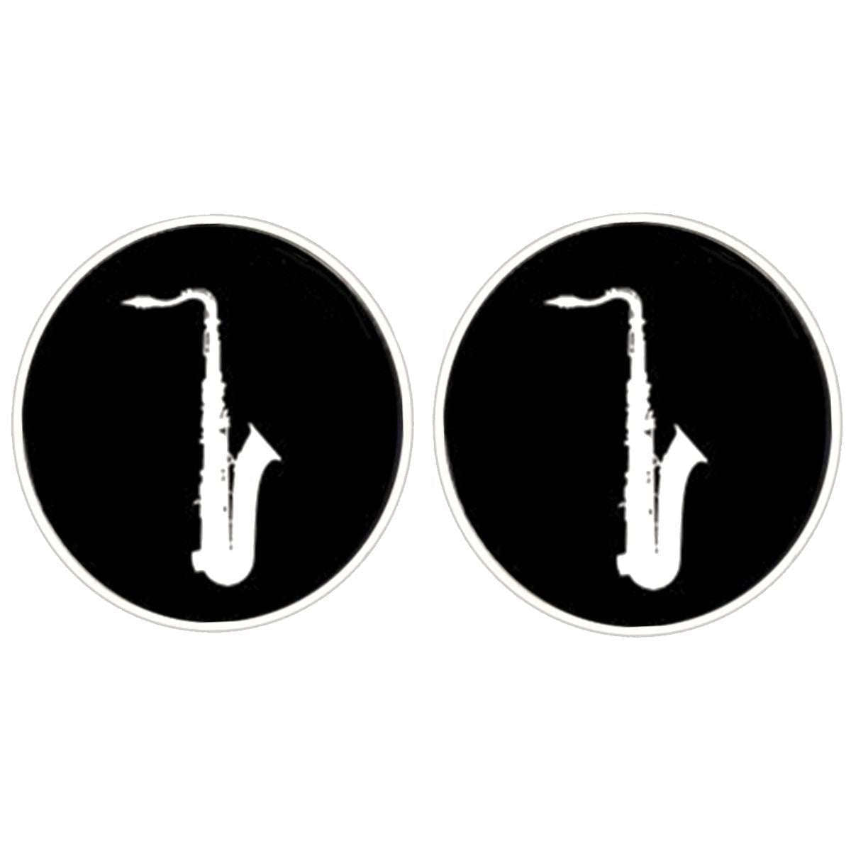Bassin and Brown Saxophone Cufflinks - Black/White
