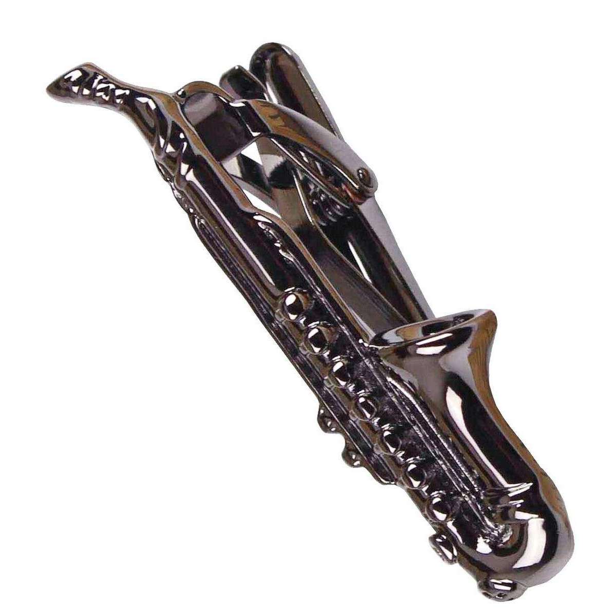 Bassin and Brown Saxophone Tie Bar - Gunmetal Black