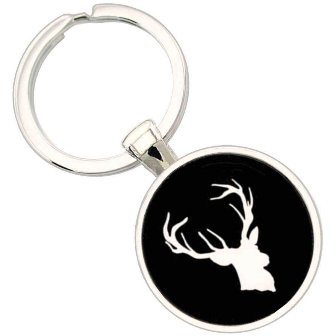 Bassin and Brown Stag Key Ring - Black/White