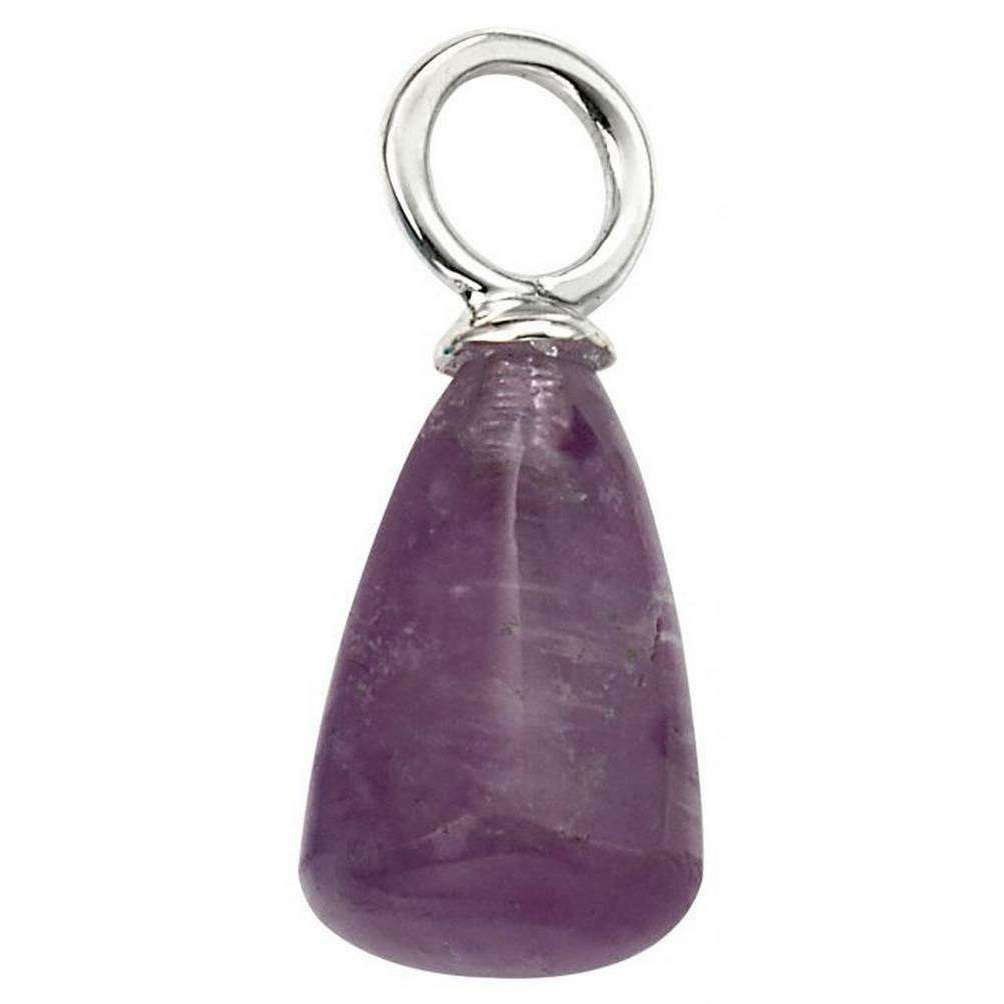 Beginnings Amethyst Semi Precious Charm - Purple/Silver