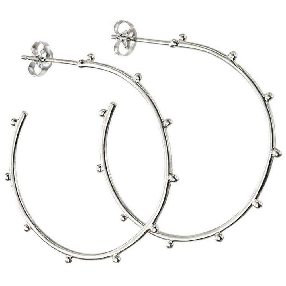 Beginnings Ball Large Hoop Earrings - Silver