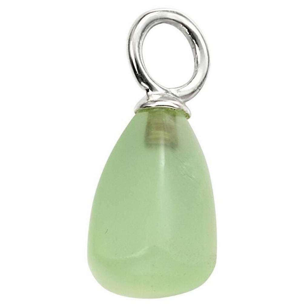 Beginnings Chalcedony Semi Precious Charm - Green/Silver