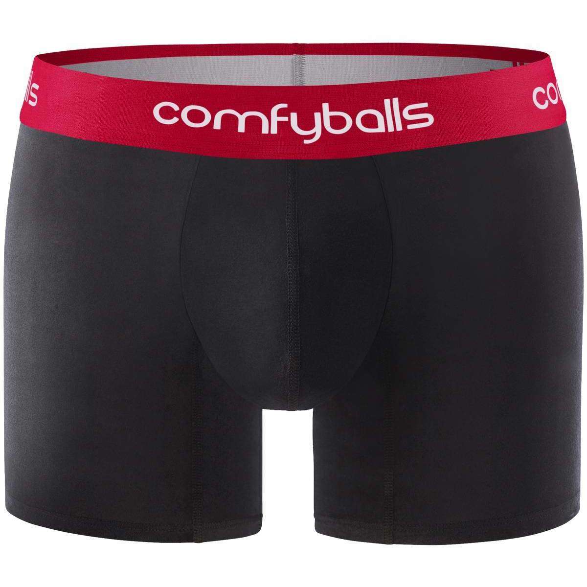 Comfyballs Long Boxers - Black/Red