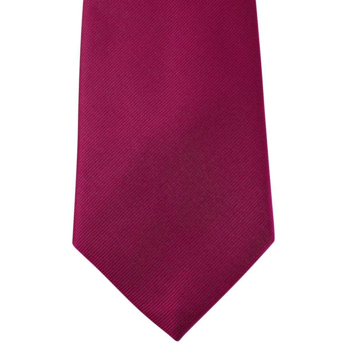 David Van Hagen Diagonal Ribbed Tie - Cerise