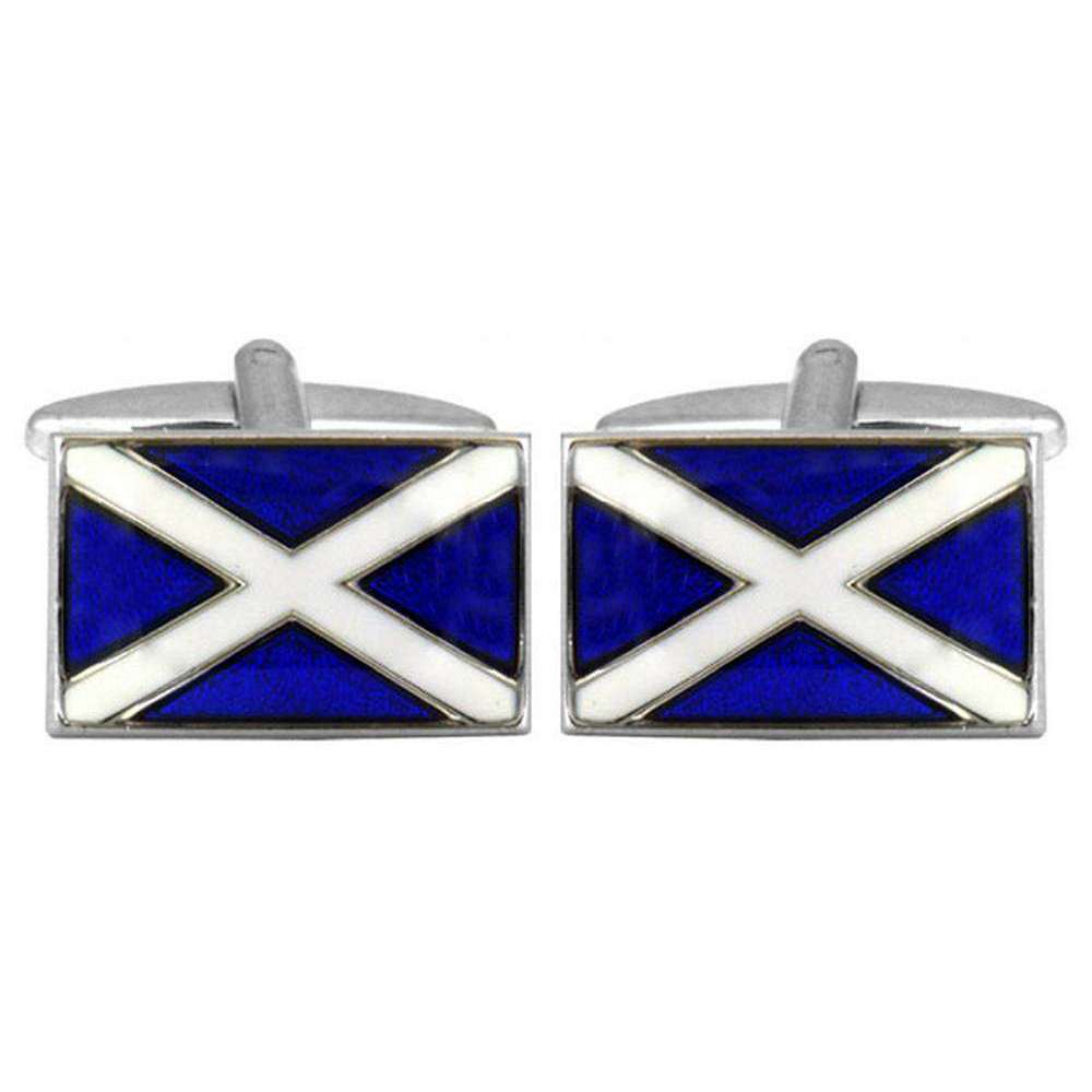 David Van Hagen Scottish Flag Cufflinks - Blue/White