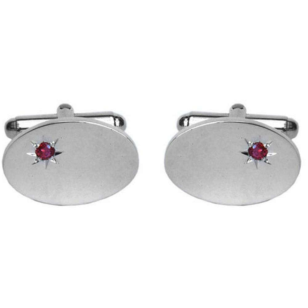 David Van Hagen Sterling Silver Ruby Set Cufflinks