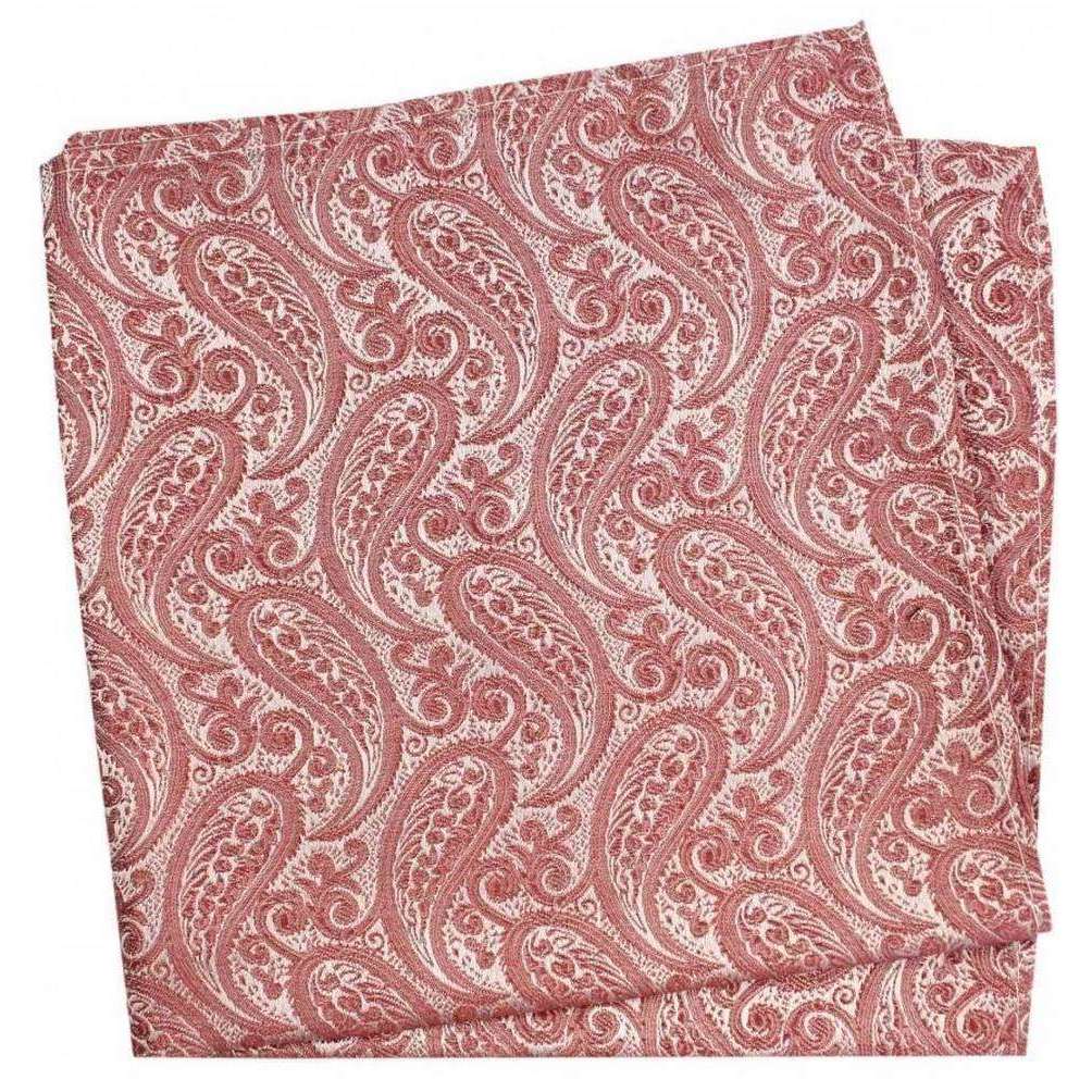 David Van Hagen Tonal Paisley Silk Handkerchief - Fuchsia Pink