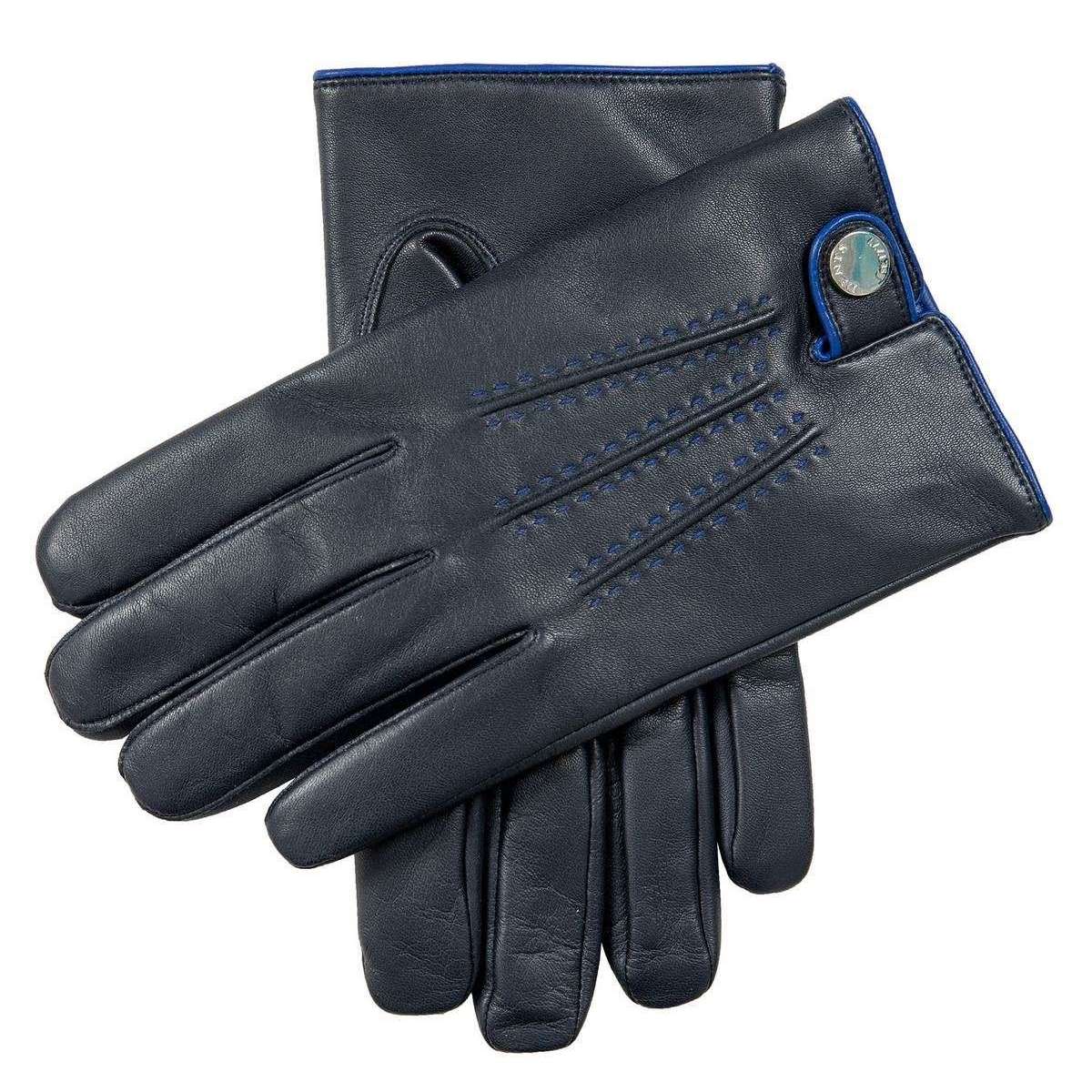 Dents Barton Leather Gloves - Navy/Royal Blue
