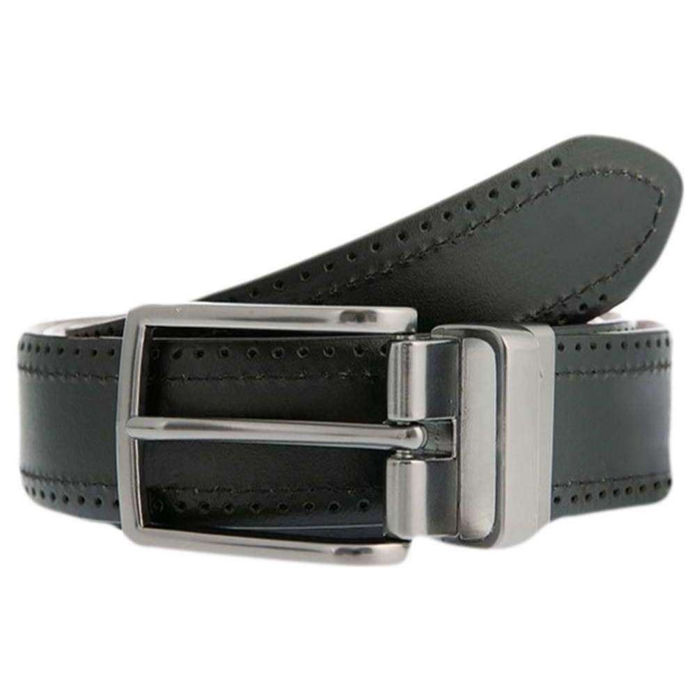 Dents Brogue Style Reversible Leather Belt - Black/Tan