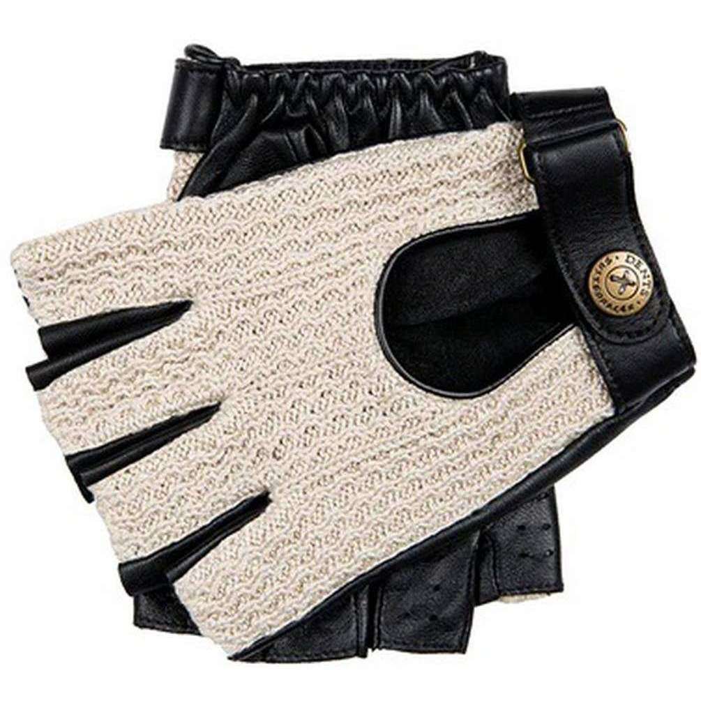 Dents Cleave Crochet Fingerless Driving Gloves - Black
