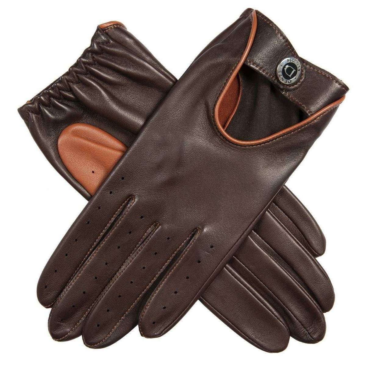 Dents Contrasting Thumb Unlined Gloves - Mocca Brown/Cognac Brown