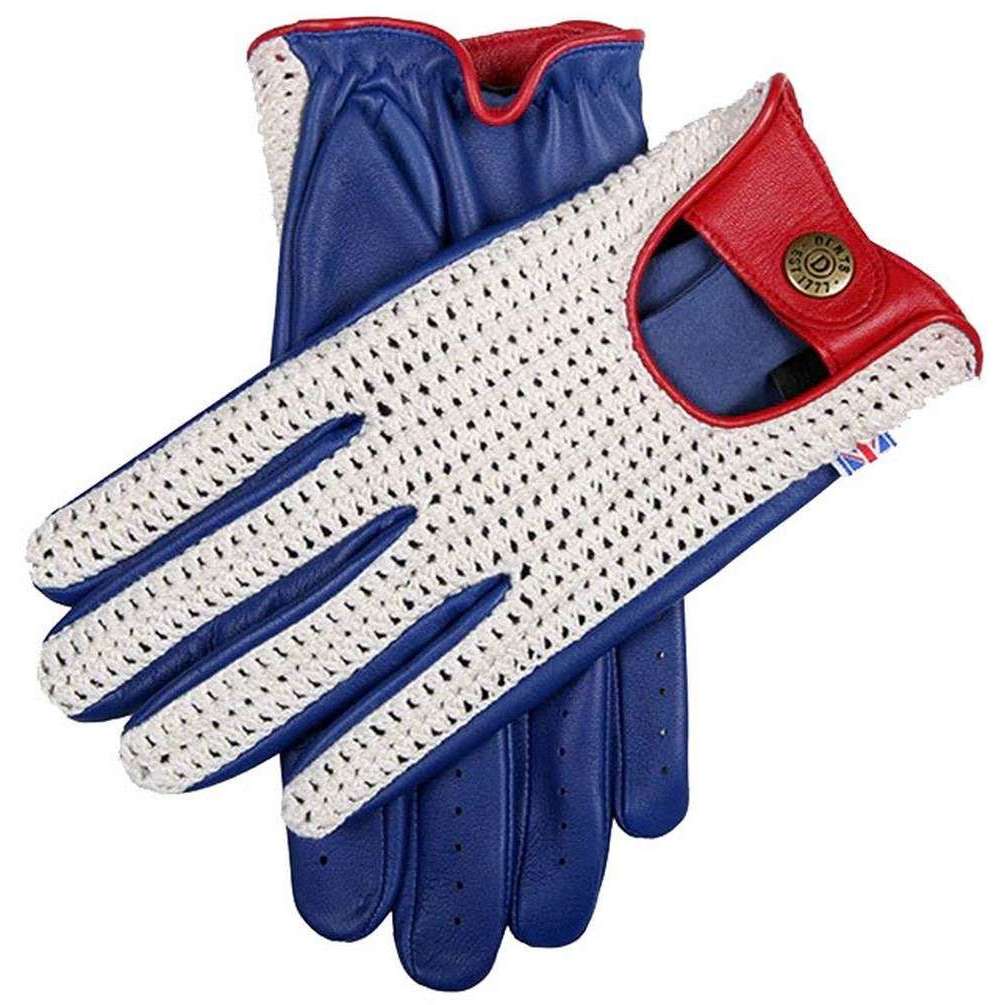 Dents Jubilee Union Jack Leather Driving Gloves - Blue/Red/White