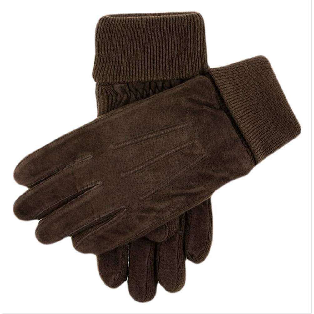 Dents Kendal Suede Gloves - Brown/Charcoal