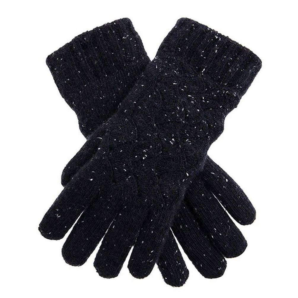 Dents Lace Knit Wool Blend Gloves - Navy