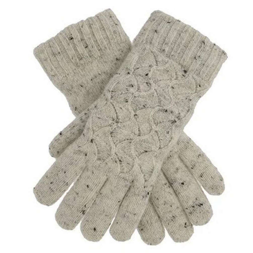 Dents Lace Knit Wool Blend Gloves - Winter White
