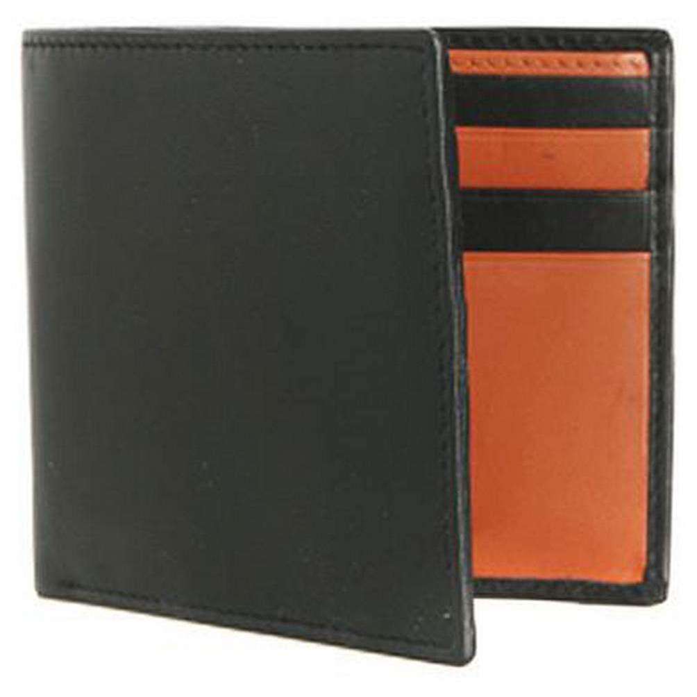 Dents Medway RFID Bifold Leather Wallet - Black/Highway Tan