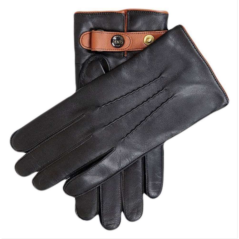 Dents Newport Contrasting Gloves - Black/High Tan