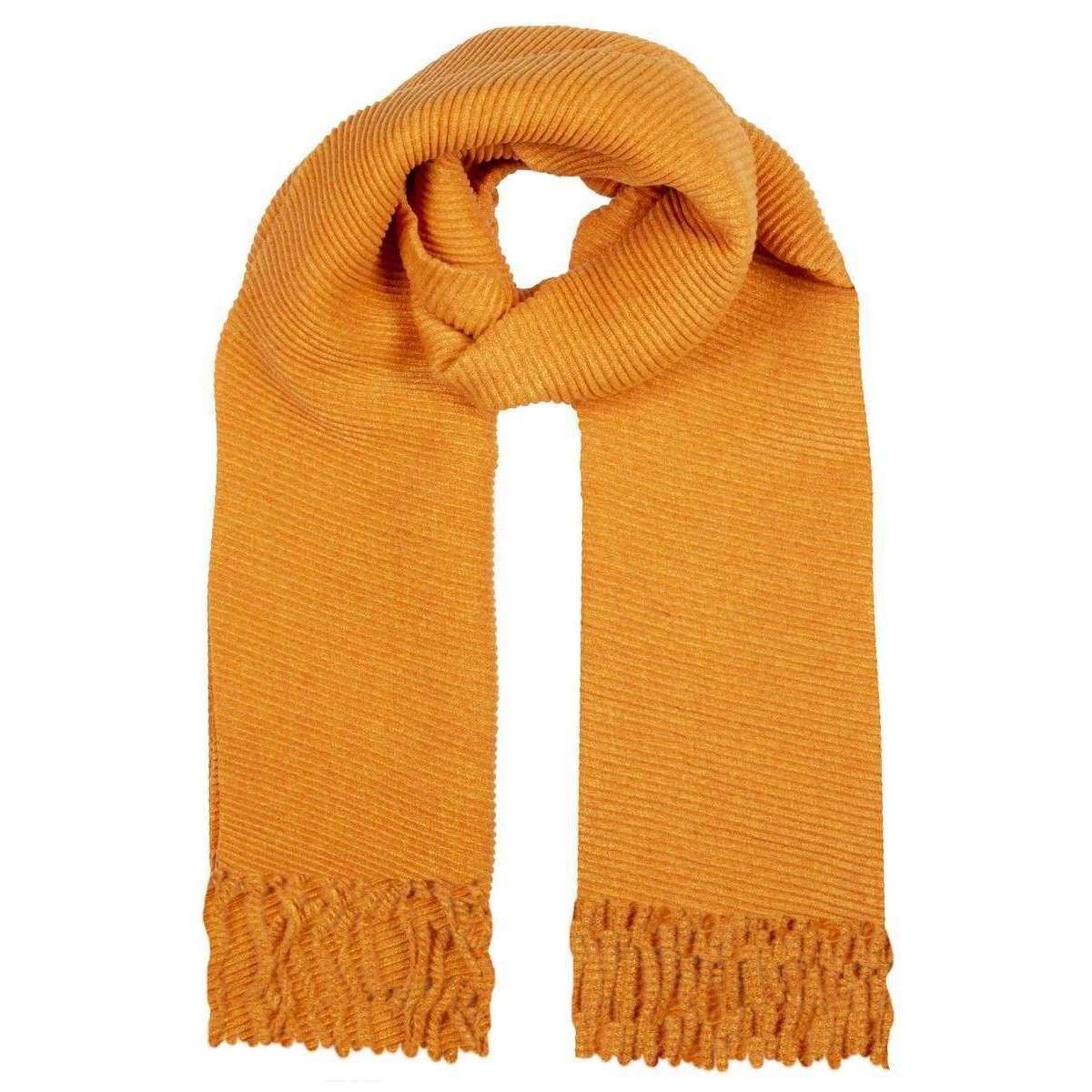 Dents Pleated Stole Scarf - Burnt Orange