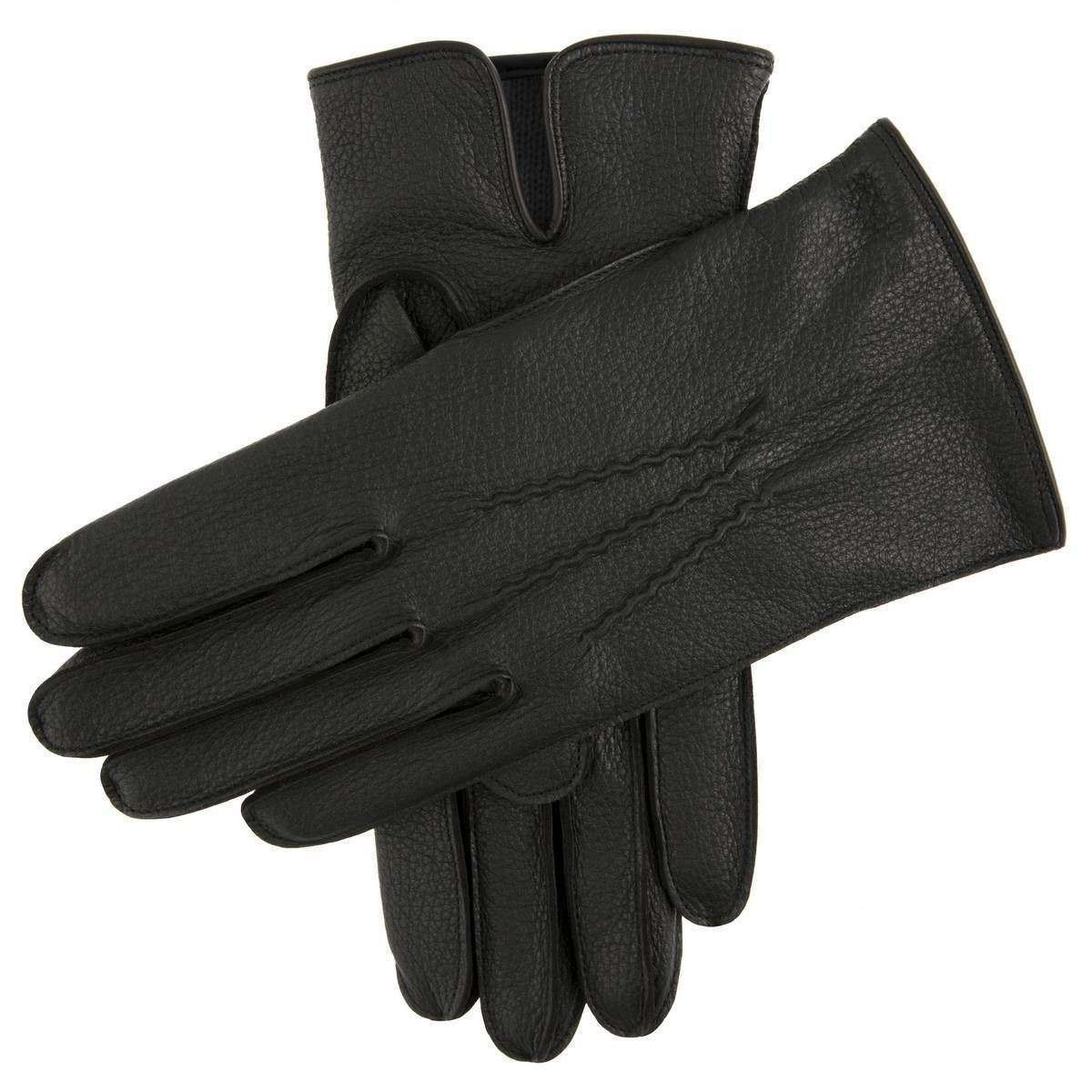 Dents Stourton Cashmere Lined Gloves - Black/Pewter Grey