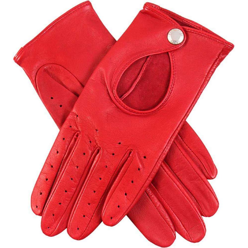 Dents Thruxton Hairsheep Leather Driving Gloves - Berry Red