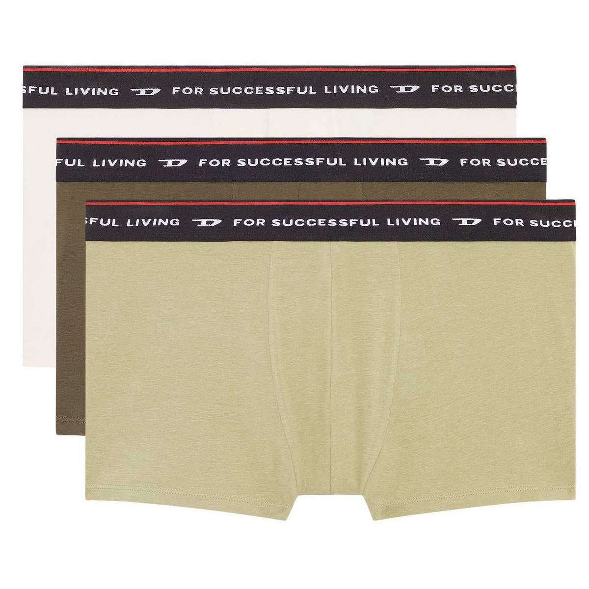 Diesel Damien 3 Pack Boxer Brief - White/Khaki/Green