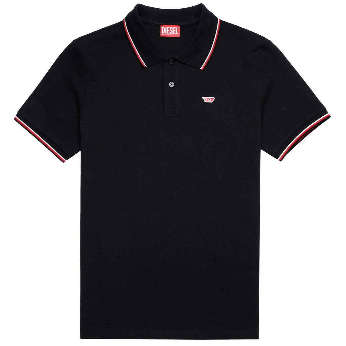 Diesel Smith D Logo Polo Shirt - Black/Red