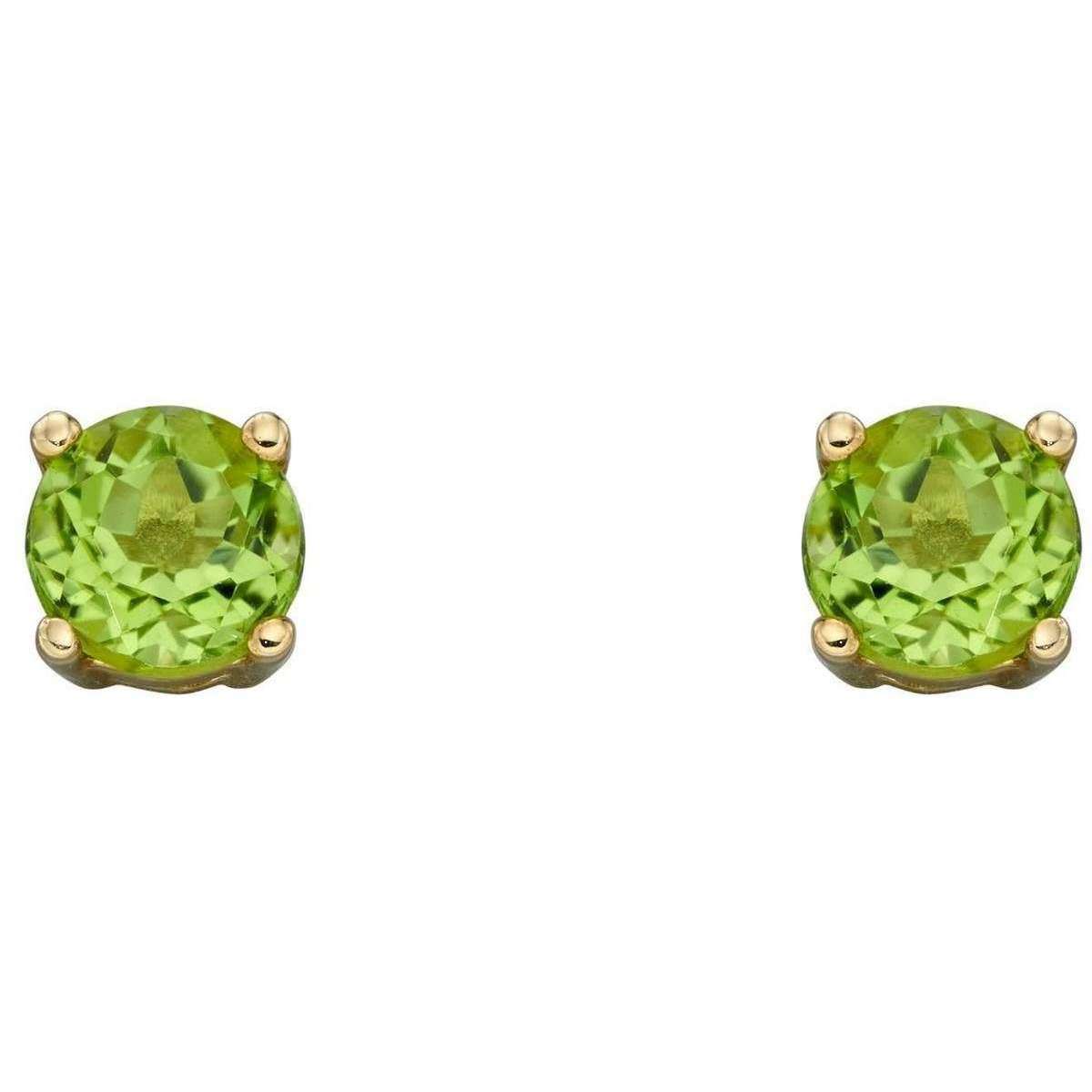 Elements Gold August Birthstone Stud Earrings - Green/Gold