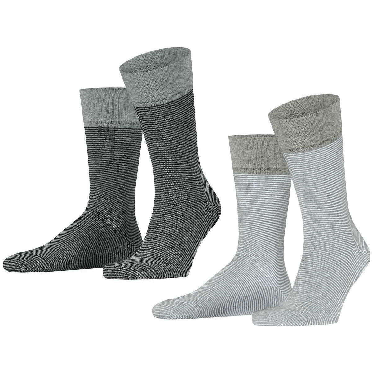 Esprit All Over Stripe 2 Pack Socks - Grey