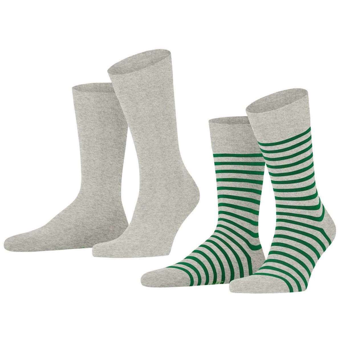 Esprit Fine Stripe 2 Pack Socks - Storm Grey