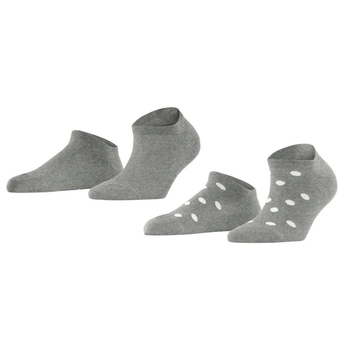 Esprit Mesh Dot 2 Pack Sneaker Socks - Light Grey