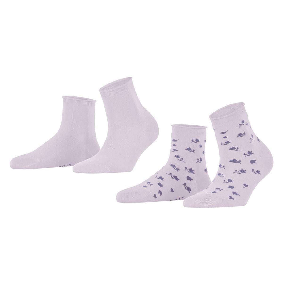 Esprit Mini Flower 2 Pack Short Socks - Anemone Pink