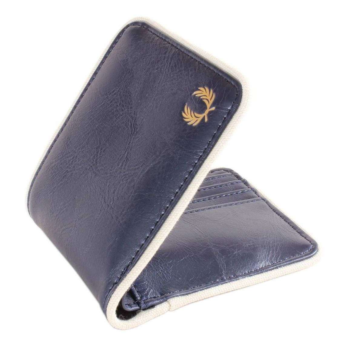 Fred Perry Classic Bifold Wallet - Navy/Ecru