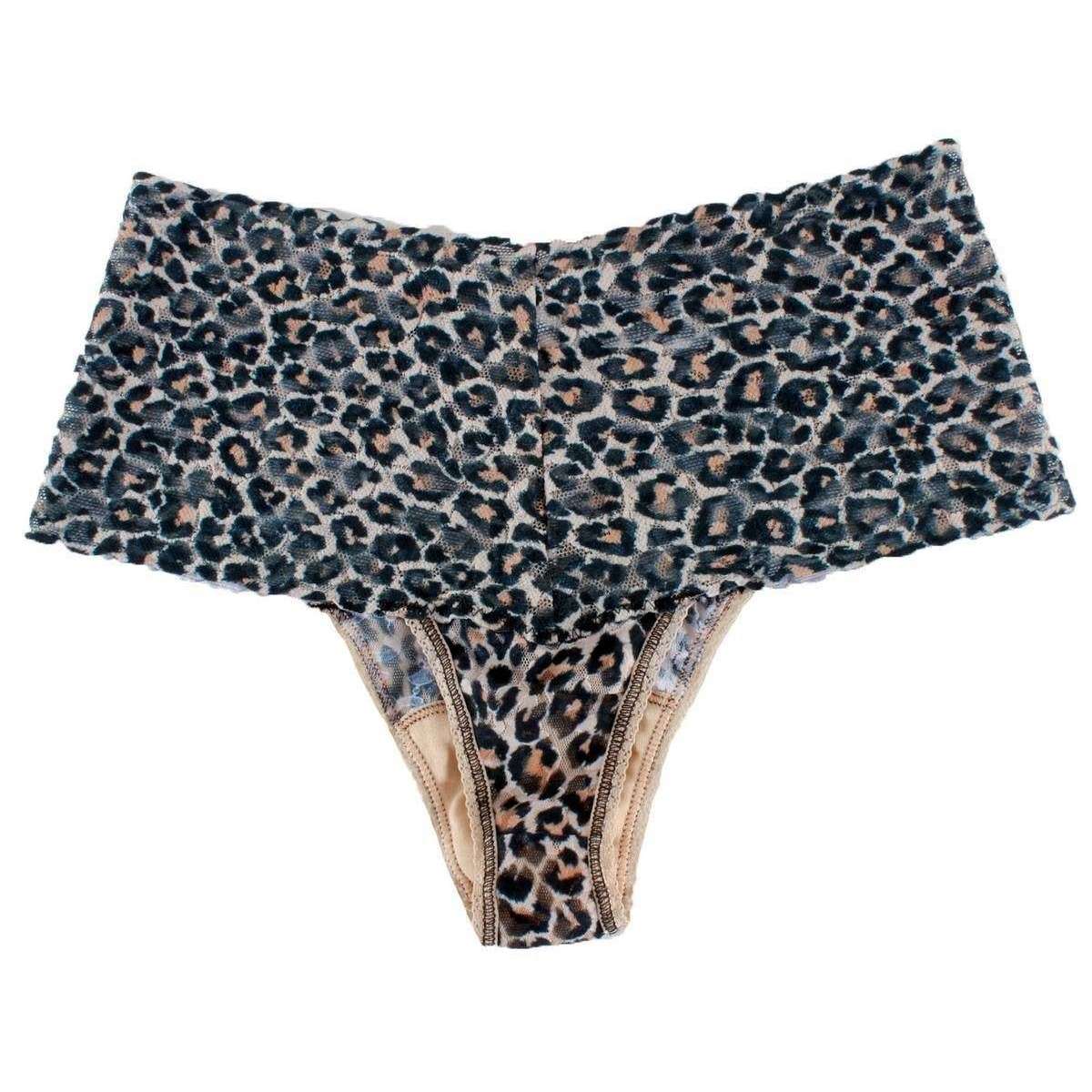 Hanky Panky Retro Lace Leopard Thong - Brown/Black