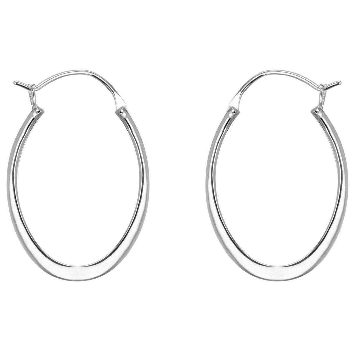 KJ Beckett Oval Creole Earrings - Silver