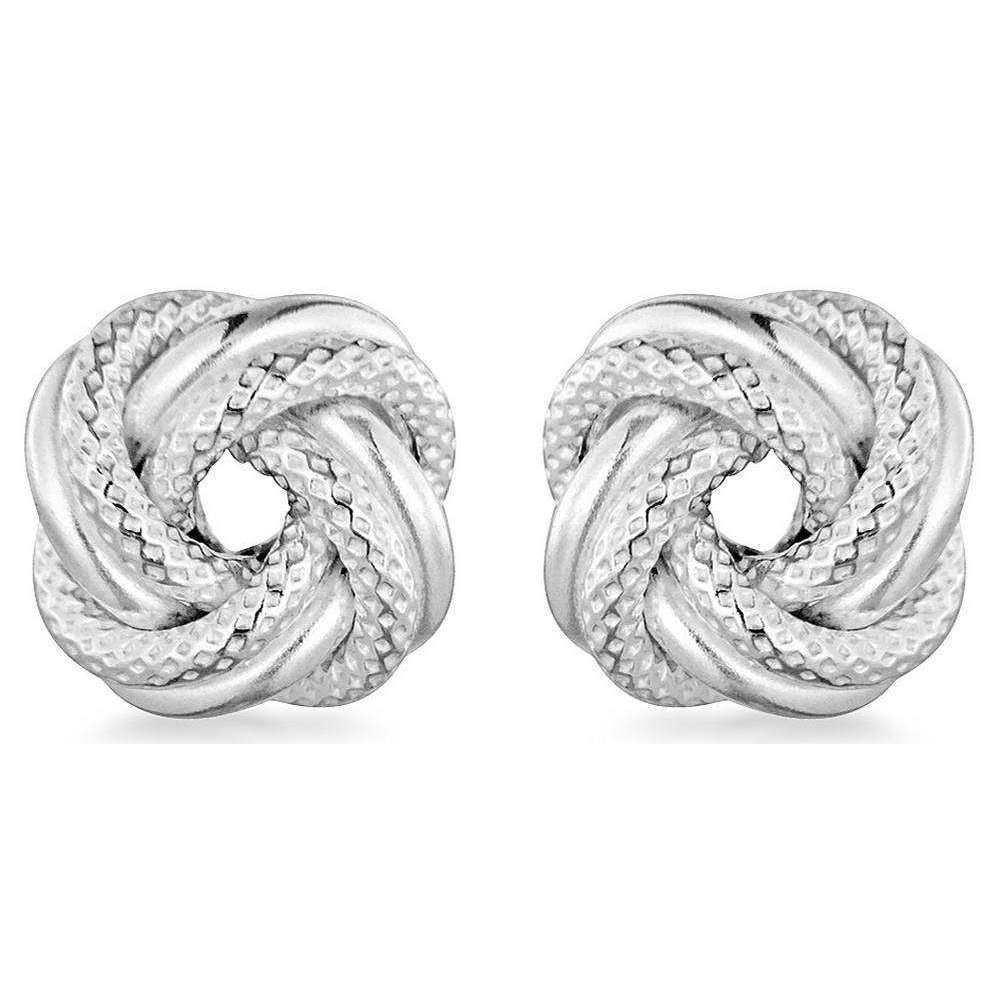 KJ Beckett Textured Knot Stud Earrings - Silver