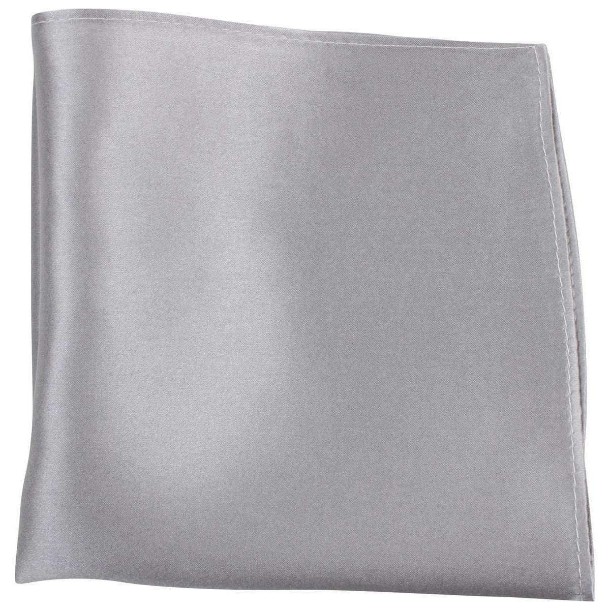 Knightsbridge Neckwear Fine Silk Pocket Square - Silver