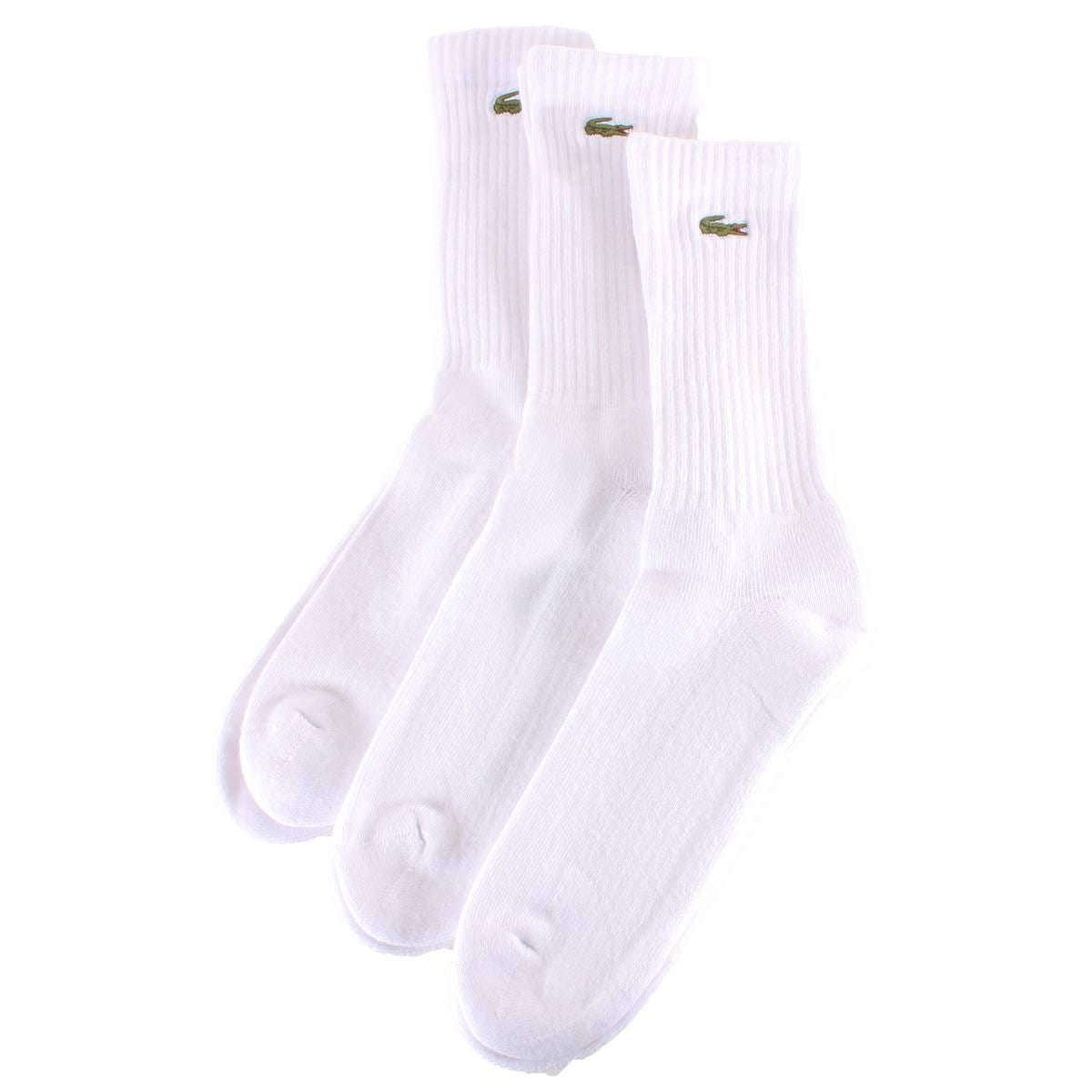 Lacoste Sports High Cut 3 Pack Trainer Socks - White