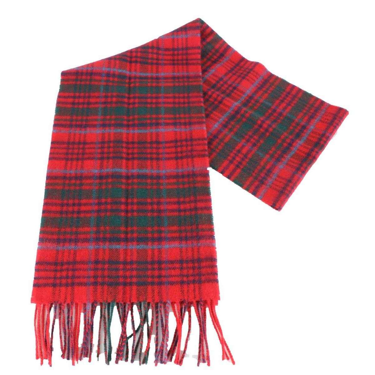 Locharron of Scotland Bowhill Grant Modern Lambswool Scarf - Red