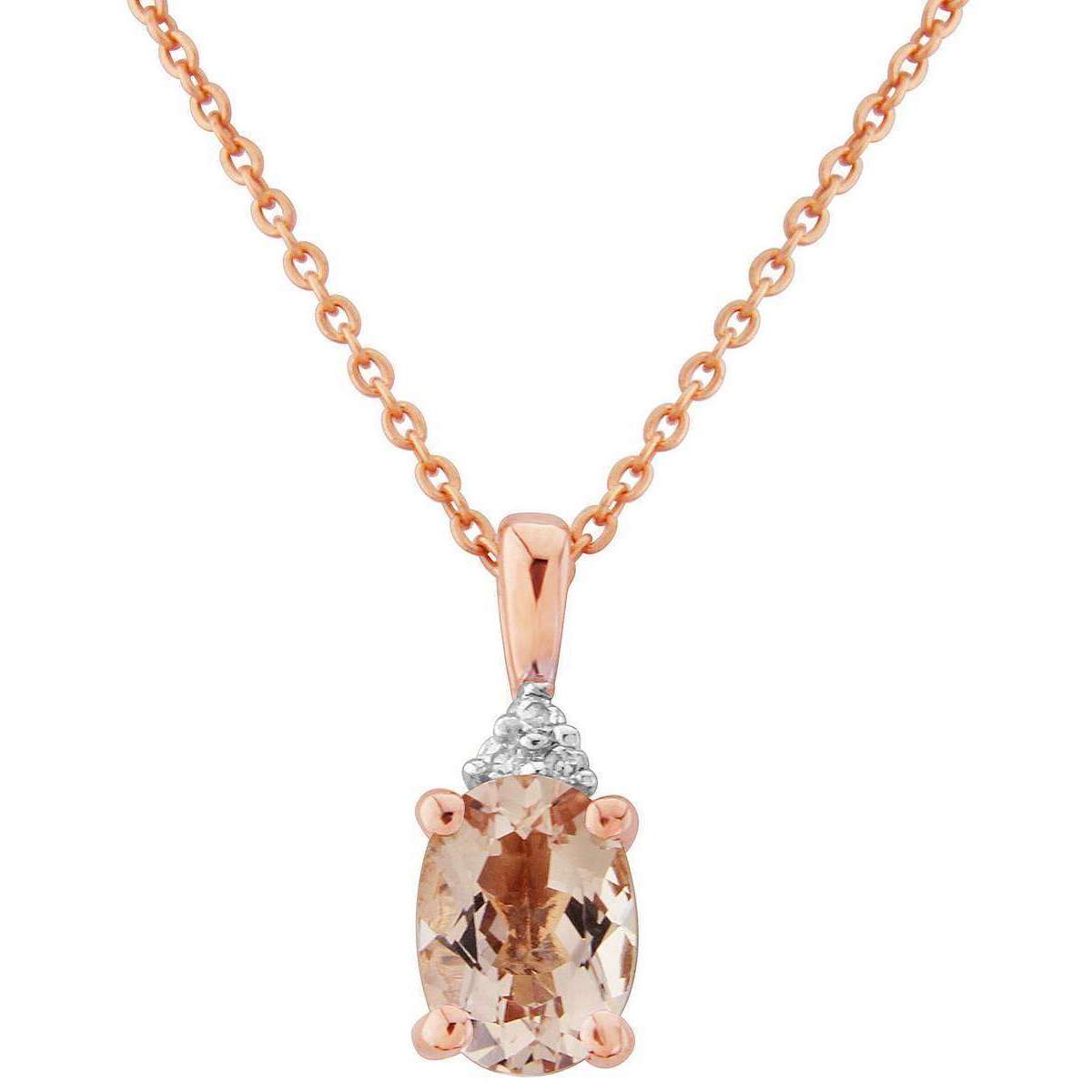 Mark Milton Diamond and Morganite Pendant - Rose Gold