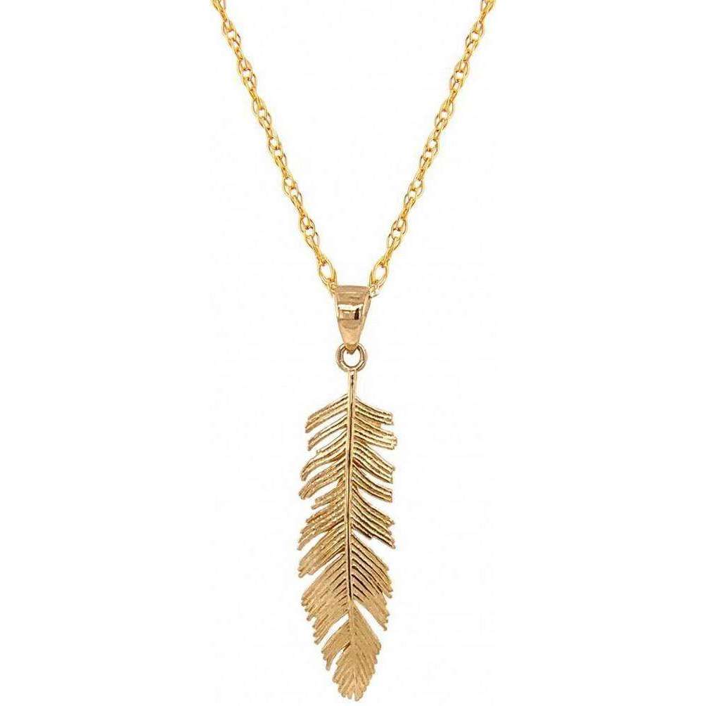 Mark Milton Feather Pendant - Gold