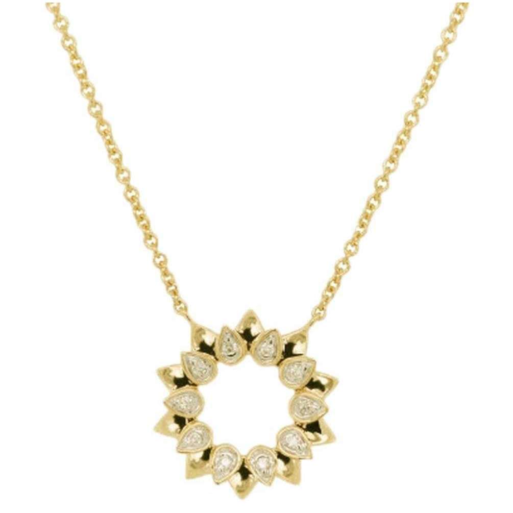 Mark Milton Sun Necklace - Yellow Gold/Clear